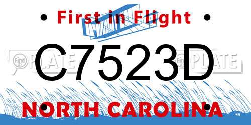 C7523D North Carolina License Plate