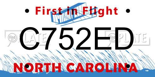C752ED North Carolina License Plate