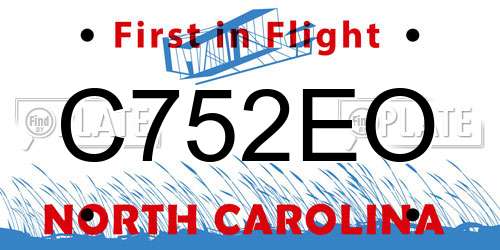 C752EO North Carolina License Plate