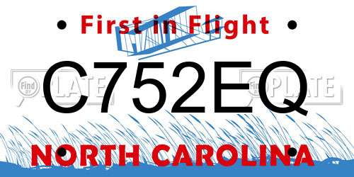 C752EQ North Carolina License Plate