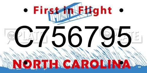 C756795 North Carolina License Plate