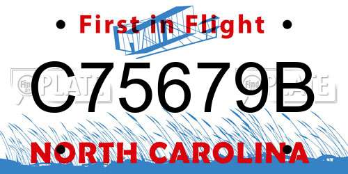 C75679B North Carolina License Plate