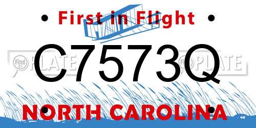 C7573Q North Carolina License Plate