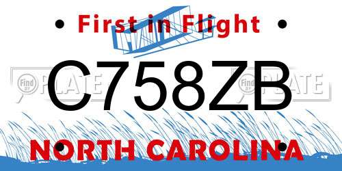 C758ZB North Carolina License Plate