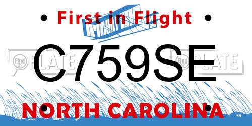 C759SE North Carolina License Plate