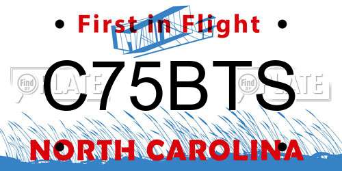C75BTS North Carolina License Plate