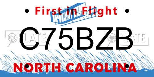 C75BZB North Carolina License Plate
