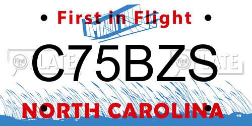 C75BZS North Carolina License Plate