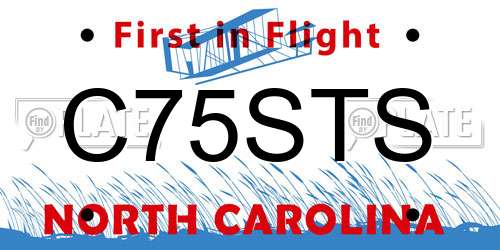 C75STS North Carolina License Plate