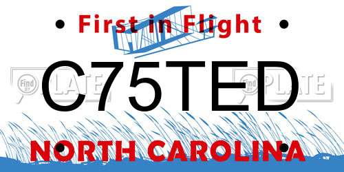 C75TED North Carolina License Plate