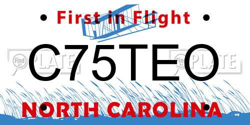 C75TEO North Carolina License Plate