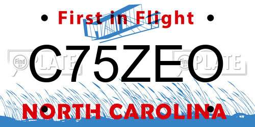 C75ZEO North Carolina License Plate