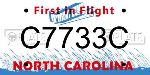 C7733C North Carolina License Plate
