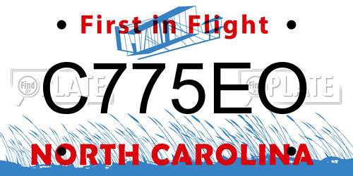 C775EO North Carolina License Plate