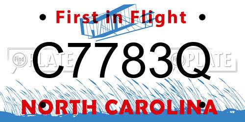 C7783Q North Carolina License Plate