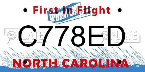 C778ED North Carolina License Plate