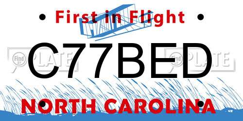 C77BED North Carolina License Plate