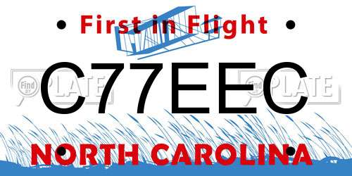 C77EEC North Carolina License Plate