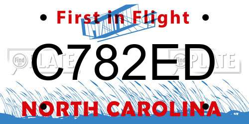 C782ED North Carolina License Plate