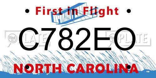 C782EO North Carolina License Plate