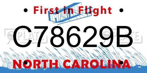 C78629B North Carolina License Plate