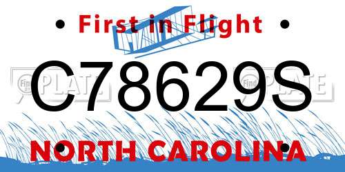C78629S North Carolina License Plate