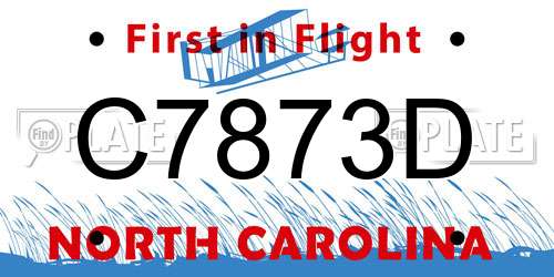 C7873D North Carolina License Plate
