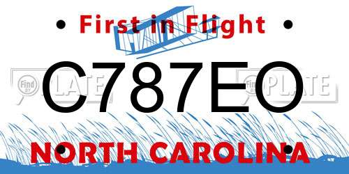 C787EO North Carolina License Plate