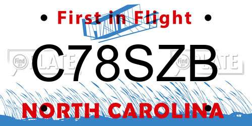 C78SZB North Carolina License Plate