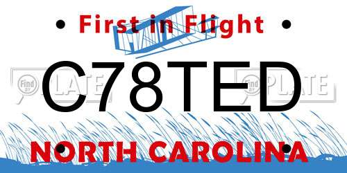 C78TED North Carolina License Plate