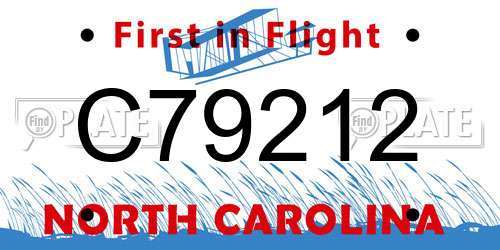 C79212 North Carolina License Plate