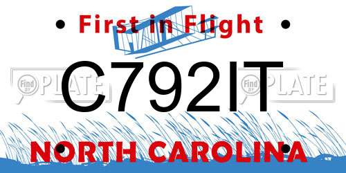 C792IT North Carolina License Plate