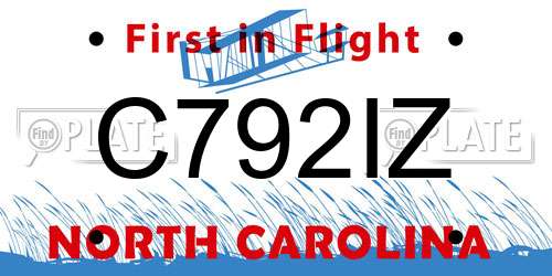 C792IZ North Carolina License Plate