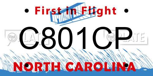 C801CP North Carolina License Plate