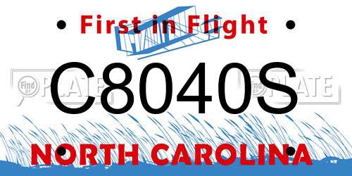 C8040S North Carolina License Plate