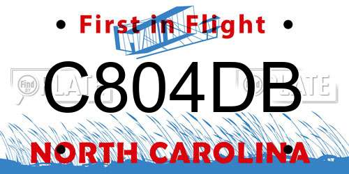 C804DB North Carolina License Plate