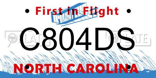 C804DS North Carolina License Plate