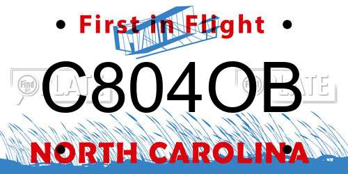 C804OB North Carolina License Plate