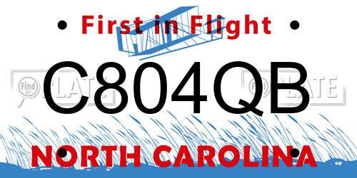 C804QB North Carolina License Plate