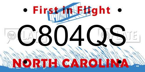 C804QS North Carolina License Plate