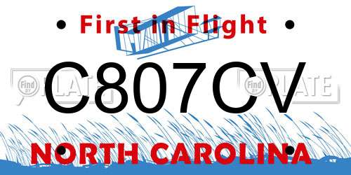 C807CV North Carolina License Plate
