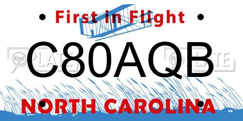 C80AQB North Carolina License Plate
