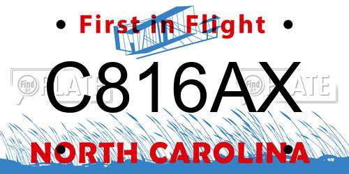 C816AX North Carolina License Plate