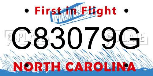 C83079G North Carolina License Plate