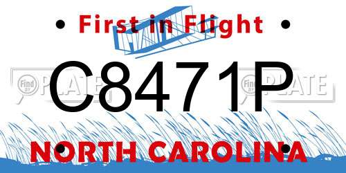 C8471P North Carolina License Plate