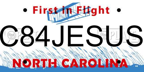 C84JESUS North Carolina License Plate