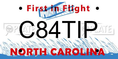 C84TIP North Carolina License Plate