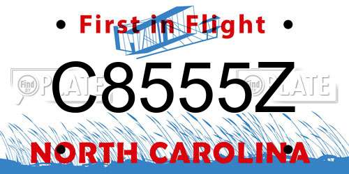 C8555Z North Carolina License Plate