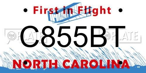 C855BT North Carolina License Plate
