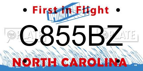 C855BZ North Carolina License Plate